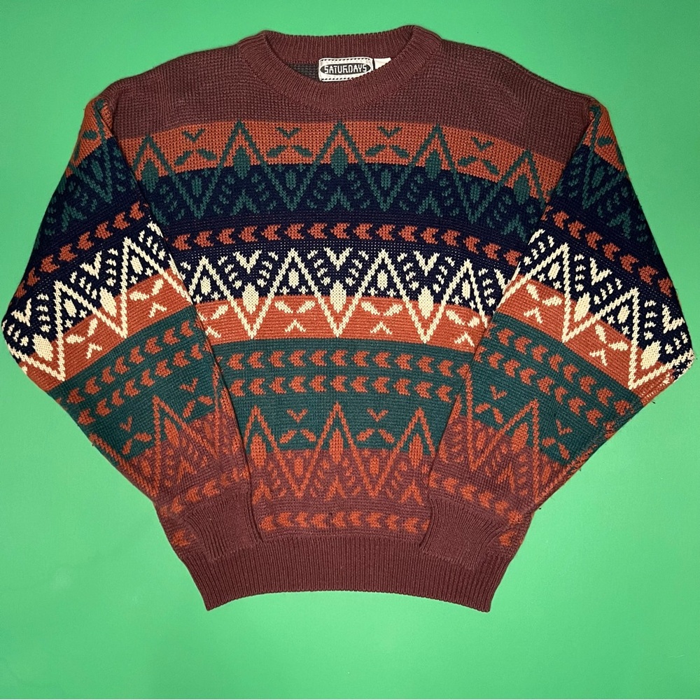 Vintage 90s Saturdays Patterned Sweater